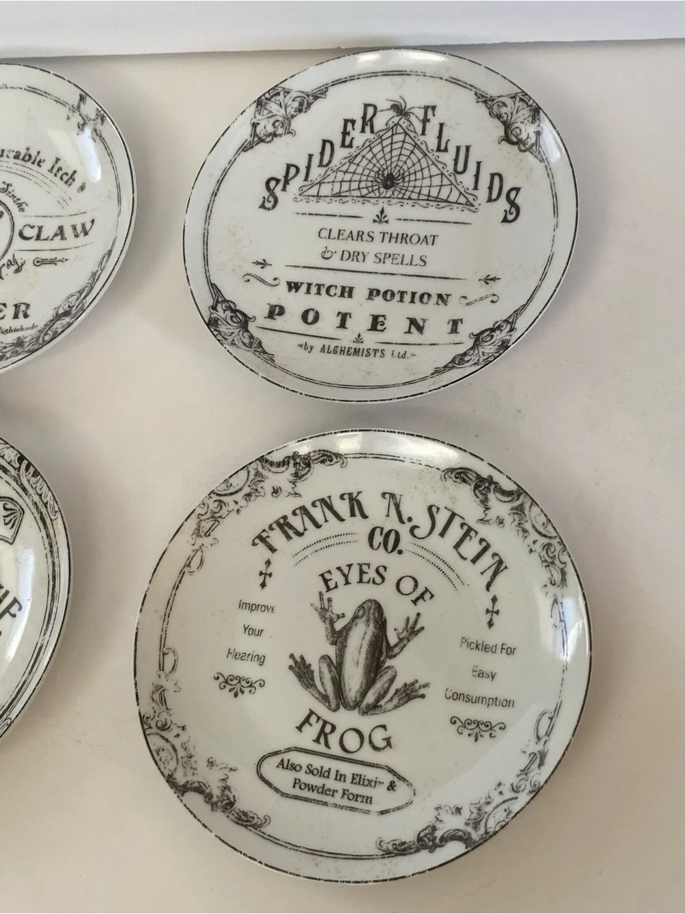 222 Fifth halloween hallow apothecary Ceramic Plate Set 4 Piece teacup plates